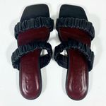 Staud Maya Ruched Slide Sandals Black EU 40 NEW Leather Double Strap Logo Size 9.5 Photo 1