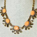 J.Crew  Antique Gold Rhinestone Crystal Pave Peach Cluster Statement Necklace Photo 1