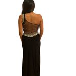 Betsy and Adam one shoulder black floor length Prom dress Photo 3