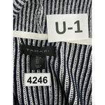 Tahari Womans Cardigan Sweater Large Navy White Stripe Long Sleeve Open Front Photo 2