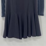 Rebecca Taylor Mesh-Detail Pleated Dress Stormy Gray Size 0 Extra Small Photo 12