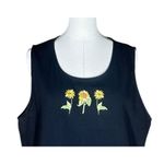 Vintage 90s Teddi Black Embroidered Floral Dress Crochet Cardigan Set Size M/L? Size L Photo 2