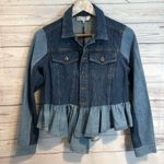 NWT Sea New York Two Tone Peplum Denim jacket Blue Photo 2