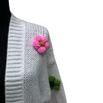 Anthropologie NWT By  The‎ Susannah 3-D Flower Cardigan Sweater One Size White Photo 1