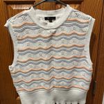 Frye  Salt Breeze Combo Sweater Vest Crocheted Stitch Size Large Photo 5