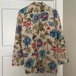 Worthington  Beige Blazer with Blue and Red Floral Pattern Photo 4
