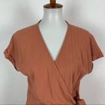 Luca + Grae  Rust Orange Wrap Dress Short Sleeve Casual Boho Chic Trendy Small Photo 1