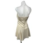 Tic Toc  Cream Gold Strapless Lace Up Party Night Club Corset Mini A-line Dress M Photo 2