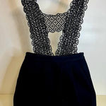 Manoush Black Wool Lace Strap Pinafore Dress Size 42 (lg) Photo 0