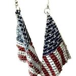 Handmade New American Flag Earrings Drop Dangle Stars Stripes Patriotic July 4 Ve… Photo 0