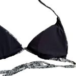 ANDIE swim string bikini top snake print grey and cream women small Photo 5