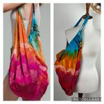 Multicolored Boho Tote Bag Summer Beach Resort Style Casual Colorful Pink Photo 1