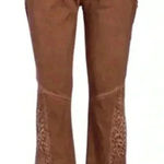 Pretty Angel 🆕 Coffee Lace-Accent Wide-Leg Linen Blend Pants S🆕 Photo 0