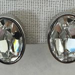 St. John Oval Crystal Clip-On Earrings Photo 2