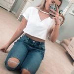 Missguided White Tee Crop Top Photo 0