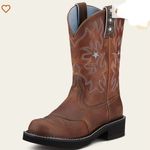 Ariat  Probaby Western Boot Women Driftwood Brown and Blue Size 7B Stacked‎ Heel Photo 1