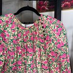 ZARA  Pink Floral Babydoll Puff Sleeve Pleated Mini Dress Photo 5