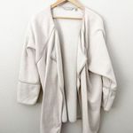 Athleta | Cozy Karma Wrap Gray Beige Terry Cardigan Open Front Wrap Coat | Large Photo 1