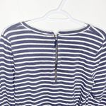 J Crew Factory striped cotton Crewneck long sleeve zip back t Photo 3