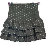 SheIn  Women's Green White Dot‎ Skirt Ruffles Size S 16 1/2" Long x 13" Waist Photo 1