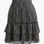 J.Crew NWT  Ruffle Tiered Mini Skirt Polka Dot Metallic Stripe Pull On Size S Photo 0
