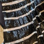 BCBGMAXAZRIA BCBG Tasi black and white striped sequin lace dress size 6 Photo 6