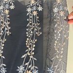 BHLDN Anthropologie Parsons Midi Dress Embroidered Floral Gray Pink Blue Size 4 Photo 6