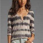 Free People  Shiny Slub Radical Tunic Oatmeal Combo Long Sleeve Button Front Top Photo 1