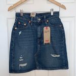 Levi's high rise deconstructed denim skirt Photo 2