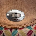 Fossil  Tan Leather Crossbody Bag Boho Messenger Purse Vintage Adjustable Strap Photo 5