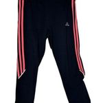 Adidas  Black and Coral Pink Cropped Leggings Large Photo 0