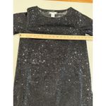 Joan Vass NEW  Tunic Top/Mini Dress Women Small Black Sequin 3/4 Sleeve Going Out Photo 3