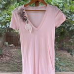 J.Crew Women's Pink Embellished V-Neck Tee Size S. NEW Photo 0