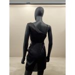 Hello Molly Hello Molly Black One-Shoulder Cutout Mini Dress L | Satin Look Wrap NWT Photo 4