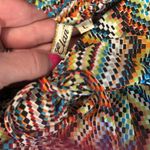 Elan  strapless unlined maxi dress elastic shirred back ties around neck Large Photo 2