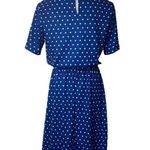 Anthony Richards Vintage Blue White Polka Dots Play Fun MIDI Dress Sz 10 Photo 3