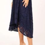Petal and Pup  Amiri Navy Blue Lace High Low Midi Skirt S Photo 6