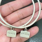 Sterling Silver GK Designs  Peace & Spirit Tag Charm Bangle Bracelets Photo 9