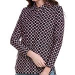 Jude Connally Chris Circle Geo Black Tan Quarter Zip Pullover Top Size L Size L Photo 0