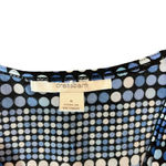Dress Barn  Blue Black Modern Dot Pattern Buckle Front Knit Blouse Top‎ Size 8 Photo 1