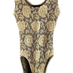 ABS Allen Schwartz Vintage  Floral Embroidered Mesh Bodysuit Small Made in USA Photo 0