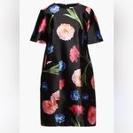 Carolina Herrera short sleeve shift dress black multi floral mini NEW small S20 Photo 3