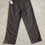 H&M Women’s Brown Houndstooth Trousers Size US 38 Relaxed Fit Office Style Photo 4
