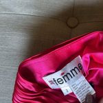 La Femme Pink Pleated Satin Mini Cocktail Dress Size 2 Photo 6