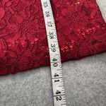 Perceptions Vintage  Tiered Dress Womens Large Red Lace Sequined Festive Holiday Photo 13