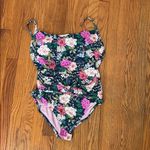 Jessica Simpson Jessica Floral Front Knot One Piece Swimsuit Navy  size‎ XL NWT Photo 1