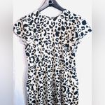 Who What Wear Black and Cream Animal Print Midi Dress Photo 4