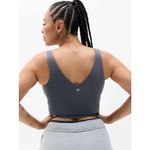 Athleta New  M Transcend V-Neck Crop Sports Bra D-DD Dark Rinse Grey Medium Photo 4