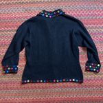 VINTAGE JEWELED BLACK KNIT CARDIGAN Photo 6