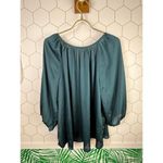 easel Dark Green Long Sleeve Tied Top - Size - Small Photo 2